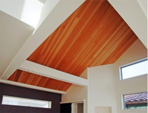 湘南の賃貸併用住宅で天井に羽目板を貼った、滝沢設計の設計事例